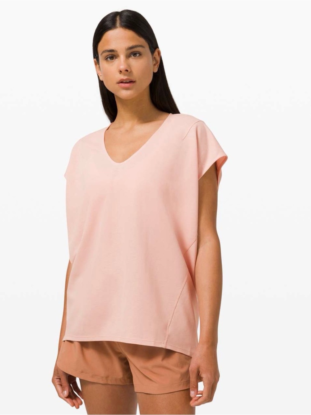 lululemon Capped Short Sleeve Tee Pink Mist Size 10